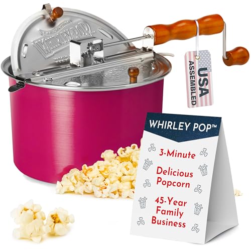 Comparison: Stove At Best Buy 10 Original Whirley Pop Popcorn Maker - Wabash Valley Farms Pink Popcorn Popper with Nylon Gears, Movie Night at Home, 3-Minute Stove Top Popper with 6-Quart Capacity