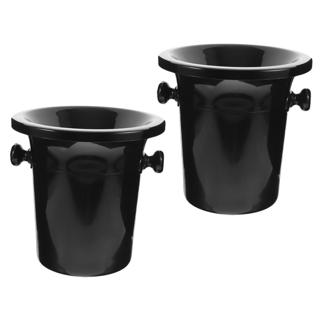 MAGICLULU Secchiello per Ghiaccio per Bottiglie Nero 2 Pezzi in Plastica | Sputacchiera Vino, Degustazione Vino, Accessori Vino, Botte per Vino, Festival Birra Decor