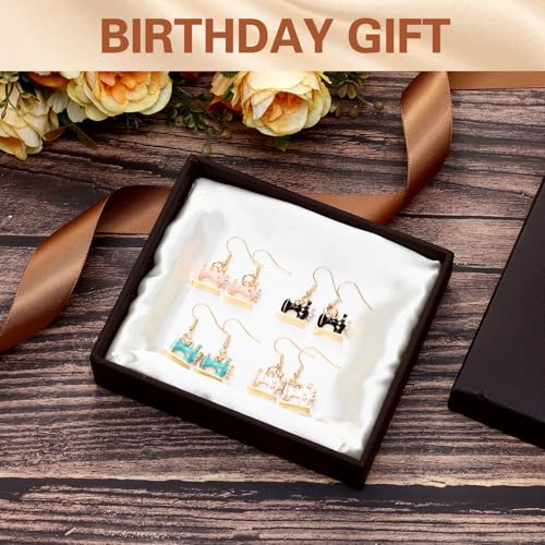 Nosiny 4 Pairs Enamel Alloy Sewing Machine Earrings 16mm Funny Cute Quilting Charm Vintage Jewelry Drop Dangle Fashion Spring Summer Sewing Gifts for Quilters Women Sewer Seamstress Ladies3