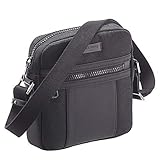 Ancho: 21 cm Hexagona Paris Hombre-Colección Horizon-Negro-en Nylon-1 Ajustable Maletín-Satchel Bolso Bandolera, L : 21 x h : 22 x P : 4,5 cm