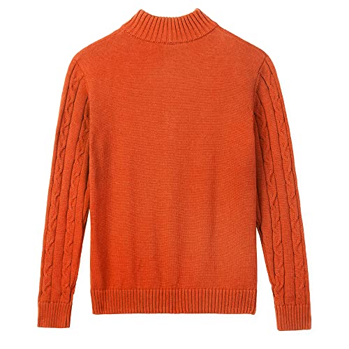Image of Kid Nation Boys Sweater Cotton Quarter Zip Sweater Kids Cable Knit Pullover | Casual 1 /4 Zip Sweater for Child 3-14 Years (Previously Amazon Essentials)