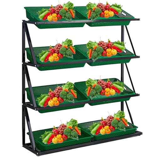 Estante de exhibición para verduras que soluciona el desorden