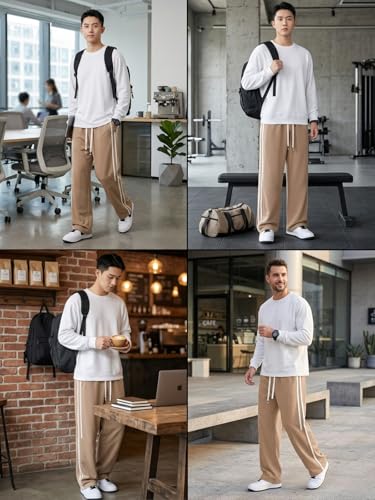 Image of GRECIILOOKS Korean Style Track Pants for Men - Loose Fit Lycra Cargo Joggers | Trendy Gym & Streetwear Bottoms with Utility Pockets (Available in Plus Size)