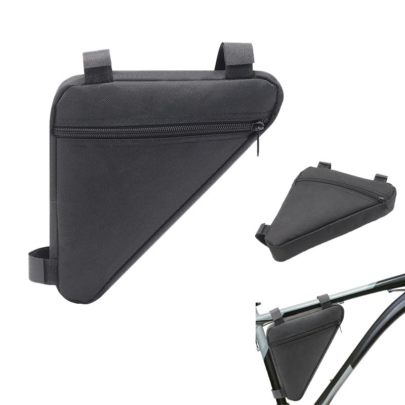 GoodTool Bicycle Frame Bag Triangle Storage Bag Bicycle Handlebar Bag with Space for Phone Wallet and Keys Suitable for Road Mountain Bikes and Commuters (Black)
