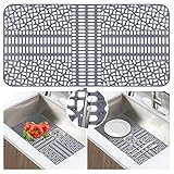 JUSTOGO Sink Protectors for Kitchen Sink,Silicone Sink Mat Grid Accessory 26"x 13",1 PCS Non-slip Gr