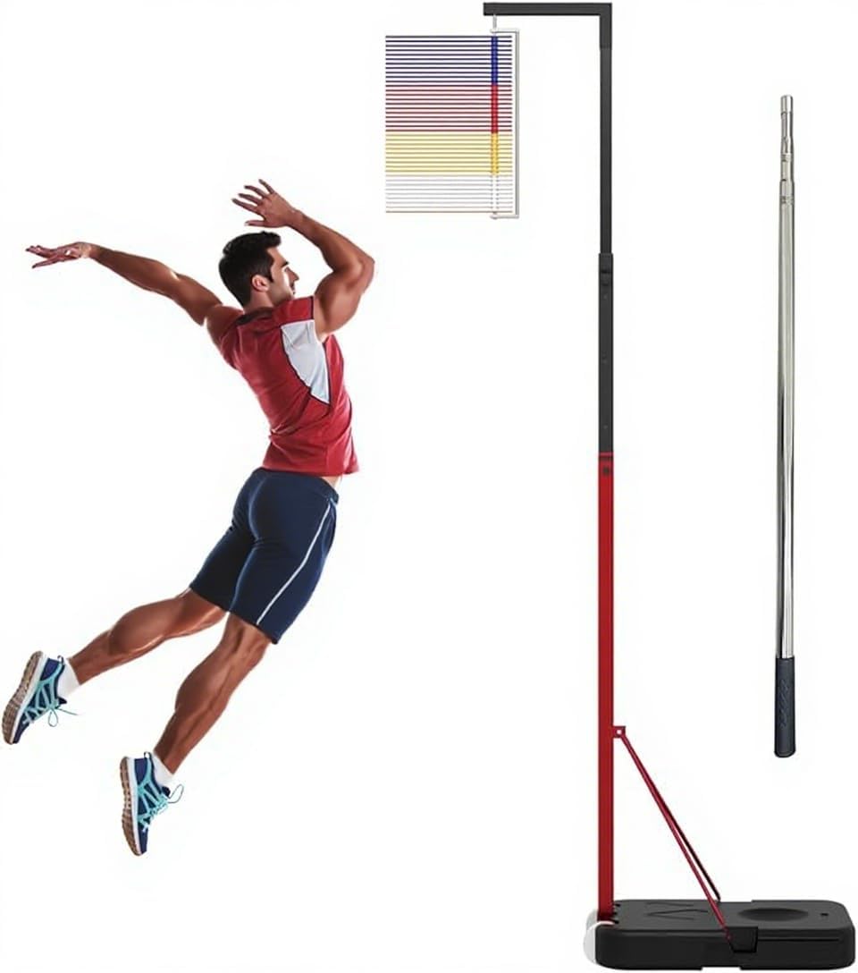 Vertical Jump Measurement Tool, 59"-142" Adjustable Height Vertical Jump Tester, 5'-11.8' Floor-Standing Jump Trainer for Volleyball Training Sports