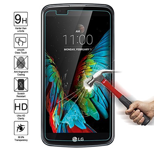 LG K7 LG Tribute 5 Tempered Glass Screen Protector,Kmall 0.26mm 2.5D HD Clear Oleophobic Coating Screen Film Cover For LG K7 Tribute 5 with 9H Hardness Anti Scratch (NOT Cover Full Edge!!!)