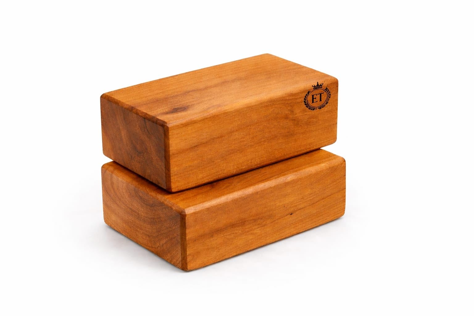 Solid Teak Wood Yoga Bricks for Yoga & Fitness | Non-Slip Wooden Yoga Blocks | 9×6×4 Inches | Pack of 2-image-36
