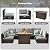 Patio Furniture Set,7 Piece Patio Furniture Set with Fire Pit Table,PE Wicker Rattan Sectional Sofa Patio Conversation Set with Thickened Cushions, Grey