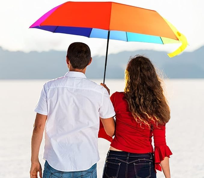 Image of Umberalla Automatic Open Travel with Wind Vent,Umbrella big size for men, Umbrella for girls, Umbrellas for rain,Windproof Umberalla Large for Man,Women (Rainbow)