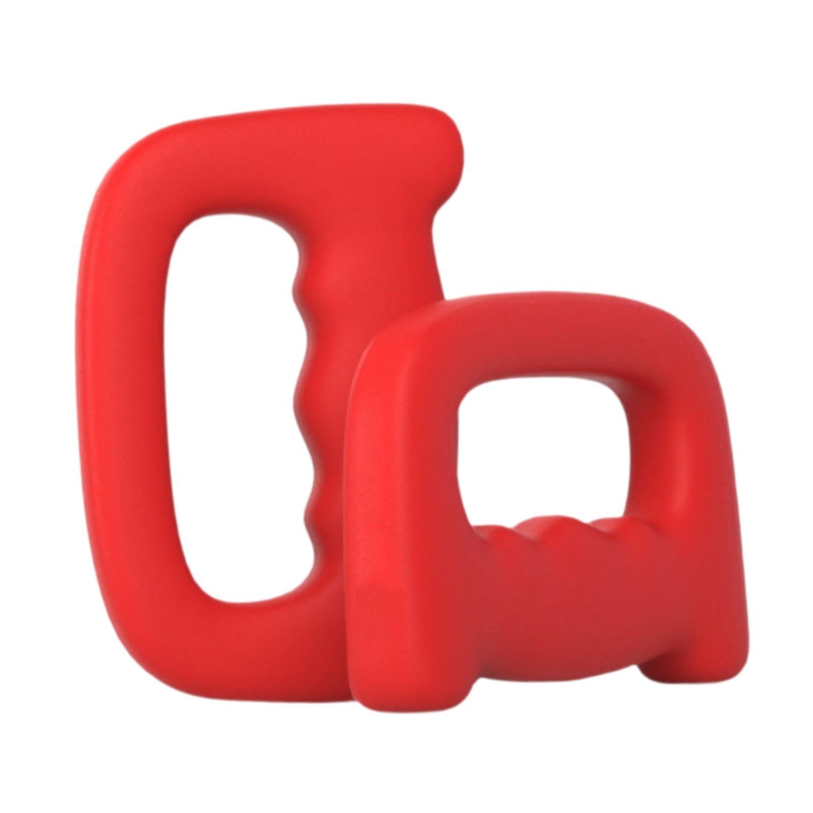 2 Pezzi Manubri Fitness Ergonomici Antiscivolo Ghisa Sagomata Impugnatura Nonslip Ideali per Allenamento Petto Braccia Spalle Curl Usati in Casa Uffic, Rosso 1.5 kg
