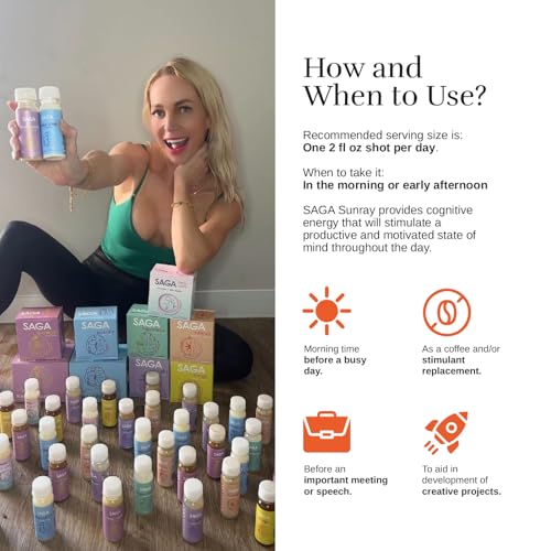 SAGA Organic Focus Shots | Contains Nootropics, Adaptogens, & Mushrooms - Bacopa, Ashwagandha, & Kava | High Bioavailability & Fast Onset | Primal Focus & Clarity | Chai Latte 2oz Shots (6-Pack) - Image 6