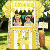 LawnIdyll Lemonade Stand Photo Booth Prop, 48 x 63 inch Lemon Life-Size Standup Cardboard Cutout, Decorative Market Photography Backdrop for Outdoor Indoor Party Lawn Garden Porch Sidewalk Patio