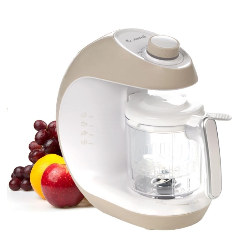 Jané Chefkiss, Robot Cocina Bebé, Multifunción 7 en 1, Procesador Alimentos, Cocina al Vapor, Descongela, Recalienta, Esteriliza, Bate, Mezcla