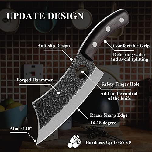 Upgraded Huusk Kitchen Chef Knife Viking Knife With Sheath Japanese Forged Japan Knives Boning Knife Multipurpose Meat Knives Outdoor Camping Bbq Knife With Gift Box #TOP1