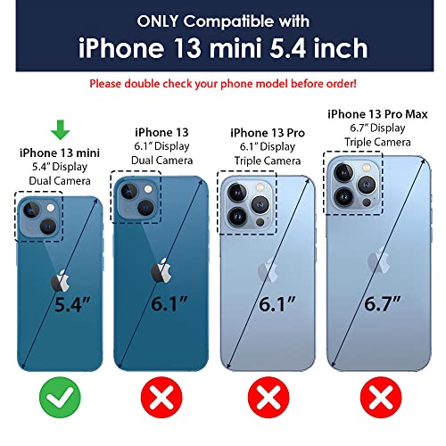 Joysidea Iphone 13 Mini Phone Case, Luxury Leather Iphone 13 Mini Wallet Case, Magnetic Phone Wallet With Stand, Shockproof Cover For Iphone 13 Mini 5.4 Inch, Black #TOP1