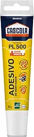 Cascola Monta & Fixa PL500 Interior Cola, Adesivo de montagem extraforte, para madeira, compensado, concreto, entre outros materiais, com agarre imediato, 1x85g
