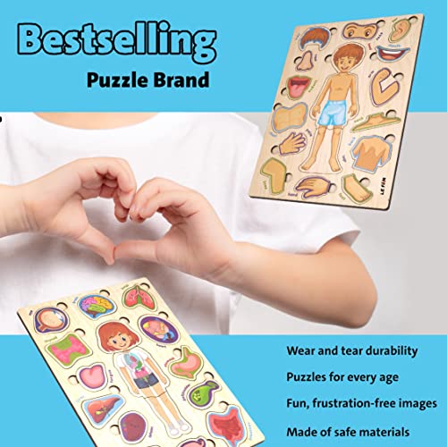 Image of Lefan� Body Part Wooden Puzzle Kids Games Toys for Kids 3+ Jigsaw Puzzles for Adults Baby Learning Toys Educational Toys for 2 Board Game