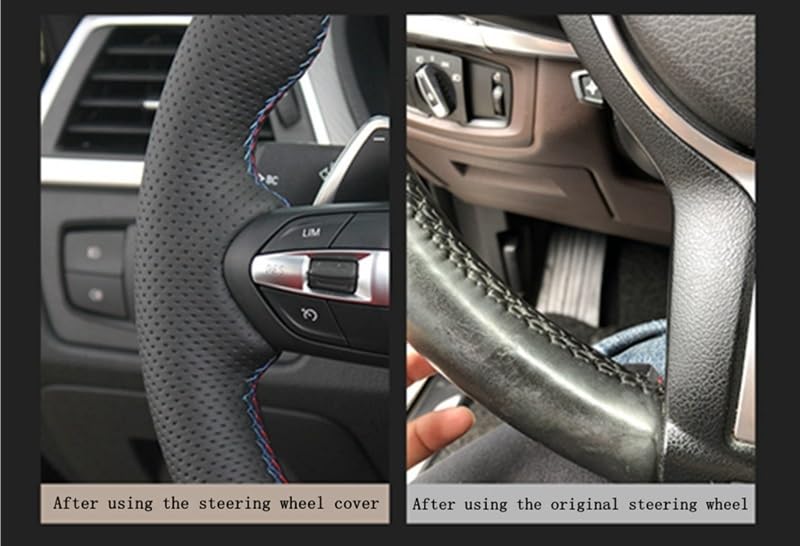 Auto Stuurhoes voor Mazda 6 2007-2017,Microvezelleer Stuurwiel beschermhoes Anti-slip Zachte Auto Stuurwielbeschermer Auto Decoratie Auto-onderdelen Interieurbekleding Beschermhoes