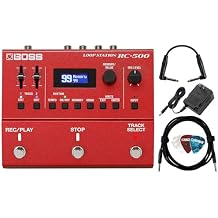 Boss RC-500 Loop Station Bundle with Gearlux Power Supply, Instrument Cable, Patch Cable, and Picks