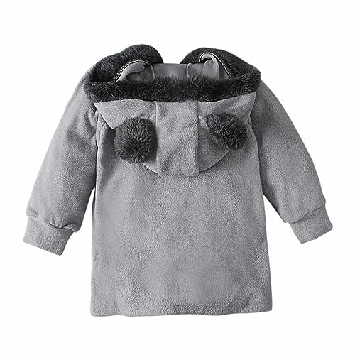 Boys Girls Fleece Jacket Full Zip Sherpa Fleece Hooded Sweatshirt Jacket Long Winter Coat Toddler Baby Bear Ears Hoodie2