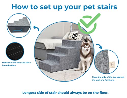 image for Best Pet Supplies Dog Stairs & Steps - Foam Steps for Small Dogs & Cat