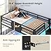 BTHFST Bunk Bed Twin Over Twin with Stairs, LED Lights Twin Bunk Bed with 2 Storage Drawers & 6 Fabric Drawers, Metal Twin Loft Beds with Guardrail & Stairs, Space Saving, Sturdy Frame for Teens