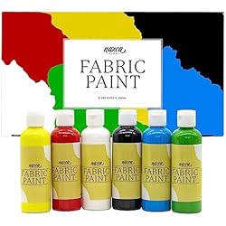 Ropa Profesional Pintura para Tela y Ropa Calidad Profesional Nazca - 6 Colores x 100 ml - Set de Pintura Textil Acrílica Permanente Ideal para toda clase de Tejidos, Camisetas, Jeans - Gran Capacidad de Cobertura