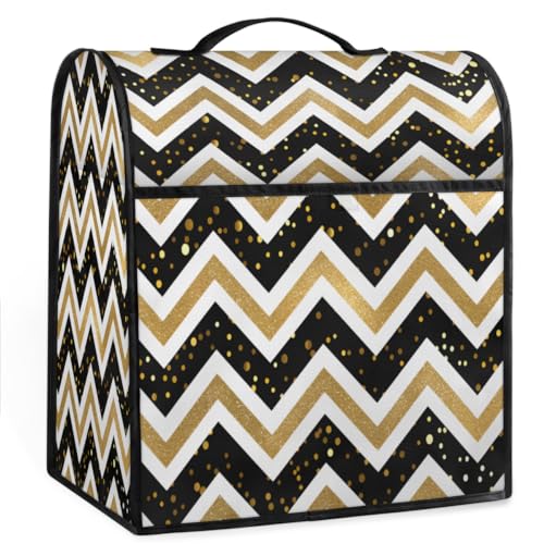 Coffee Maker Cover Geometry Chevron Kitchen Appliance Covers Small Appliance Covers Blender Cover Juicer Cover Dust Covers for Kitchen Appliances with Top Handle and Pockets,Washable,C624