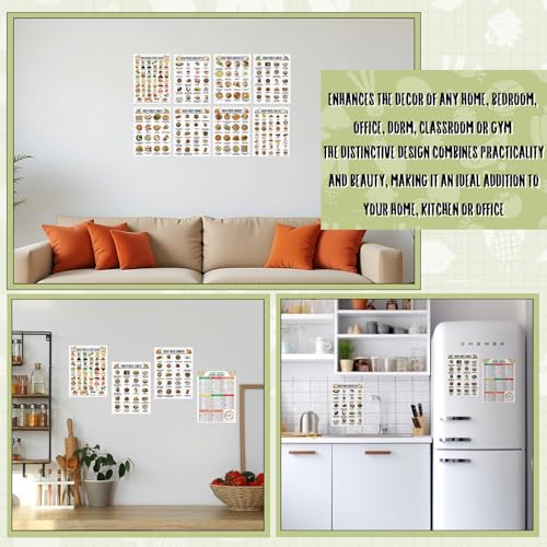 Image of Sinload 12 Pcs High Fiber Food List Poster High Fiber Meal Plan Reference Guide Healthy Nutritional Snacks Grocery List Eating Guide