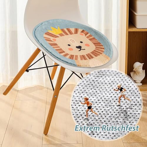 2er Set Sitzkissen Kinder, Stuhlkissen Rund, Sitzkissen Rund mit Rutschfesten Einlagen, Bodenkissen Kinder, Sitz Auflage Tier, Polster, Stuhlauflage für Drinnen und Draußen, 30*30cm (Standard)