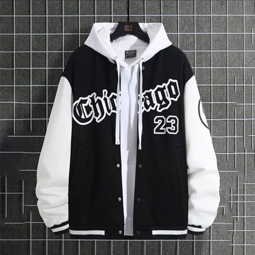 Men's Varsity Jacket Letter Print Color Block Long Sleeve Baseball Jacket Bomber Coat Harajuku Vintage Graphic Tops2