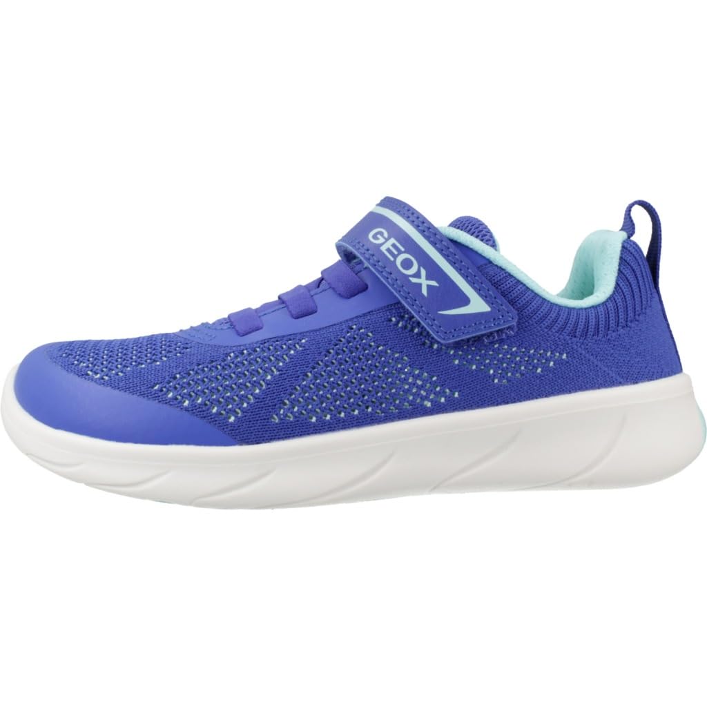 Geox Foot-Run J65PDB 06K9J Jungen Sneakers | Barfußschuhe, Royal/Watersea, Blau, Klettverschluss, Atmungsaktiv, Kinder, Schuhe