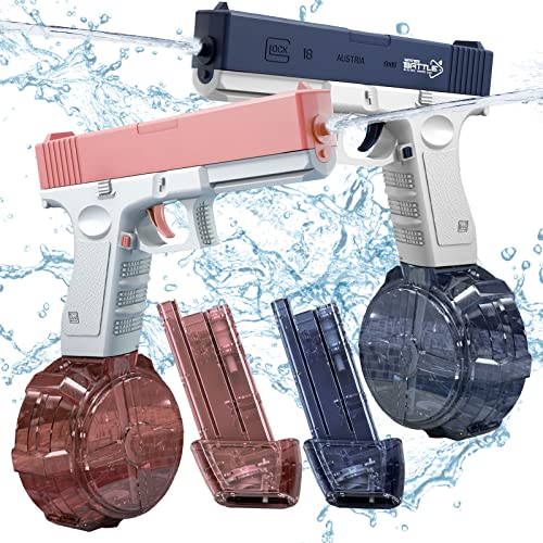 2PCS Electric Water Gun Toy - 32ft Water Guns with Expansion - Automatic Electric Water Guns for Adults & Kids - Water Squirt Guns - Squirt Guns for Kids Swimming Pool Beach Outdoor Party Games