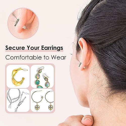 Image of iBayam 610pcs 6 Styles Clear Plastic Earring Backs, Earring Backings Replacements for Stud Earrings, Silicone Earring Back Clips Earring Backs Flower Rubber Plastic Secure Earring Backs for Safety