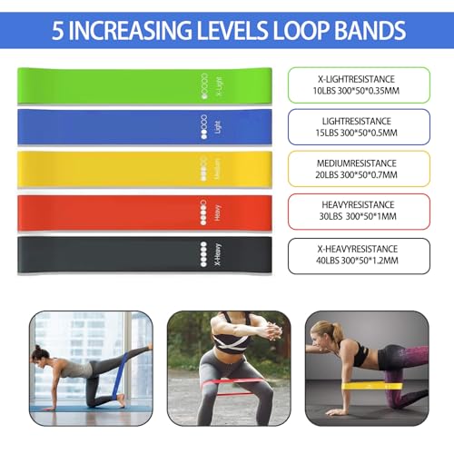 Resistance Bands,Exercise Bands,Resistance Bands for Working Out with Handles for Men and Women,Workout Bands with Door Anchor and Ankle,Strength Training Home Gym Equipment - Image 4