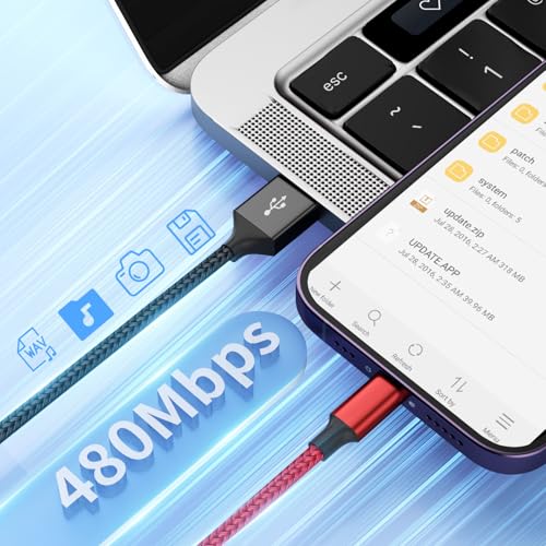 Dual Type C 4 in 1 Charging Cable 2Pack 4FT, Multi Charging Cable for Multiple Ends, Universal USB Cable with IP/Micro USB/Dual USB C Port Compatible iPhone16 15 14 Series, Cell Phones Tablets Pads