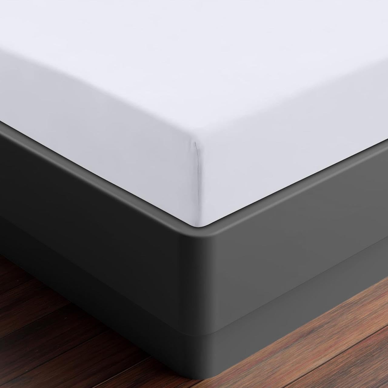 FNT 100% Brushed Microfiber Fitted Sheet, 40 cm Deep Pocket, Super Soft, Cozy, White (1, White, Super King) - Image 4