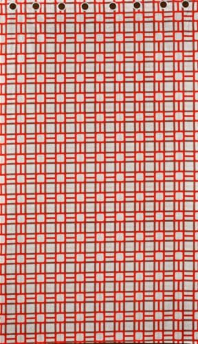 Image of Woah Geometric Pattern Grommet Curtains, 7 Feet for Living Room Bedroom|Geometric Pattern Faux Silk Room Darkening Door Curtains 4x7 feet (Red, Set of 1)