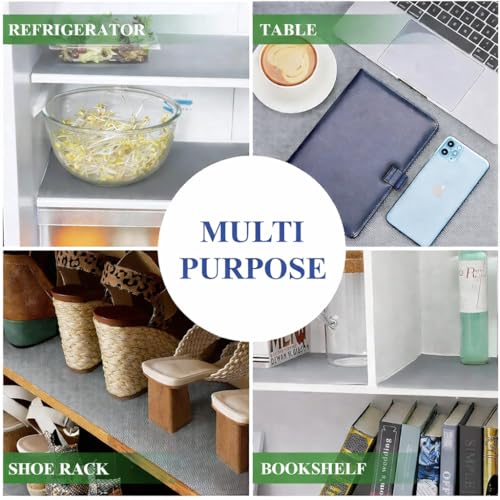 Image of DEVAR Kitchen Shelf Liner Roll for Fridge Drawer Cabinet, Anti Slip Waterproof Washable Mat for Refrigerator Shelves and Kitchen Storage, Cut to Size Multipurpose Cupboard Rack Protector Liner White