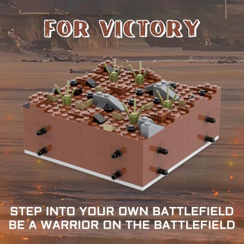 Image of WW2 Battlefield Ground Military Building Block Set.WW2 Building Block Fun for Kids and History Buffs.
