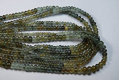 Aigue-marine en rang de perles polies pour créer des bijoux sans imperfection