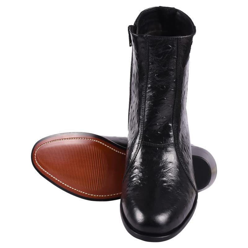 Image of LIBERTYZENO Mens Animal Print & Plain Leather Adults High Ankle Retro Dress Boots for Easter Gift