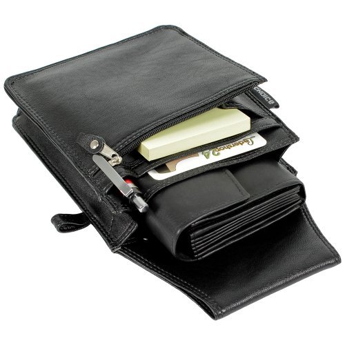Avanco Kellnertasche Leder Holster Schwarz | 16x22x4cm | Für Gürtel Bis 6cm Breite