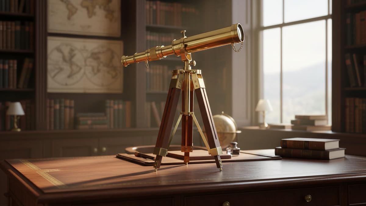 Vintage Brass Nautical Telescope On Tripod Escritorio Telescope Outdoor Adventures