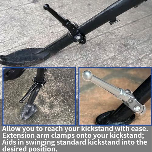Image of WOOGA Motorcycle Stand Kickstand Extension Kit Foot Pedal Side Support universual for HO&N&DA for Ka&wa&sa&ki for Su&zu&ki most motorcyle foot support rod diameter 19mm-23mm (Black)