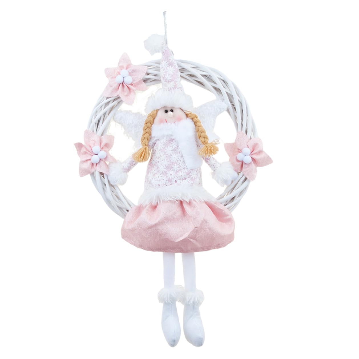 Toyvian Colgante de Guirnalda de Ángel para Árbol de Navidad Decoración Colgante Navideña de Puerta para Festivales