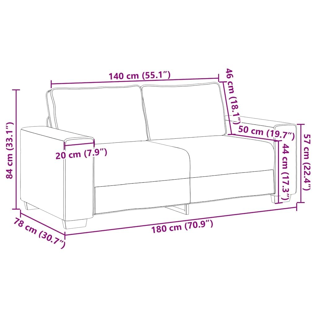 vidaXL Sofa dwuosobowa Biały 180 cm Skóra ekologiczna | Elegancki i nowoczesny wygląd, który pasuje do każdego wnętrza, Zapewnia idealną przestrzeń do relaksu,