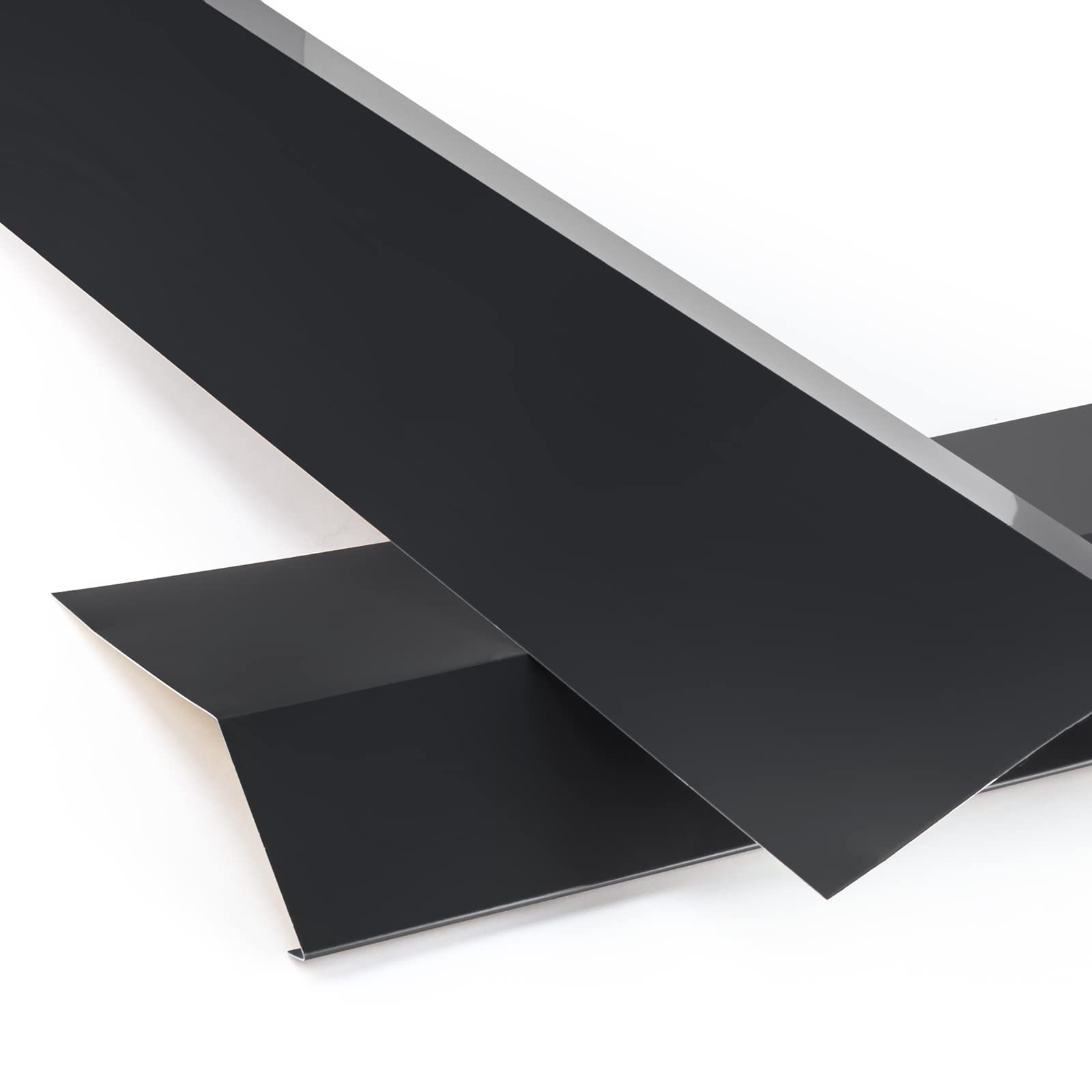 DQ-PP Rinneneinhang – 10 m (5 x 2 m) – Anthrazit – RAL 7021 – 120 mm x 70 mm – Aluminium Traufblech – Obere Rinnenleiste – Für Dachrinnen, Regenrinnen – für jede Art von Dach – Schwarzgrau