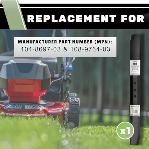 Terre Products, Single Medium Lift Lawn Mower Blade, 22 Inch Decks, Compatible with Toro Recycler, Replacement for 104-8697-03, 108-9764-03, 131-4547-03 - Thumbnail 3